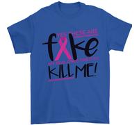 Cancro Al Seno Consapevolezza Falso Seno Uomo T-Shirt 100% IN Cotone