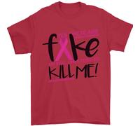 Cancro Al Seno Consapevolezza Falso Seno Uomo T-Shirt 100% IN Cotone