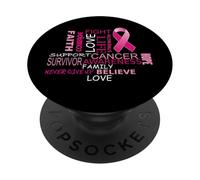 Cancro al seno Coscienza Rosa Fiocco Design PopSockets PopGrip Adesivo