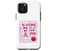 Cancro al seno Donne Fantasma Carino in Ottobre Indossiamo Fiocco Rosa Custodia per iPhone 11 Pro