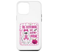 Cancro al seno Donne Fantasma Carino in Ottobre Indossiamo Fiocco Rosa Custodia per iPhone 12 Pro Max