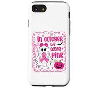 Cancro al seno Donne Fantasma Carino in Ottobre Indossiamo Fiocco Rosa Custodia per iPhone SE (2020) / 7/8