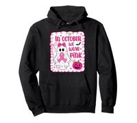 Cancro al Seno Donne Fantasma Carino in Ottobre Indossiamo Fiocco Rosa Felpa con Cappuccio