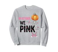 Cancro al Seno in Ottobre Noi Nastro Rosa Scheletro Halloween Felpa
