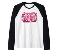 Cancro al Seno Madri Figlie Famiglia Amici Support Squad Maglia con Maniche Raglan