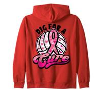 Cancro al Seno Pallavolo Dig Cure Indossare Il Rosa per Felpa con Cappuccio