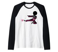 Cancro al Seno Ragazza Nera Magia Afro Donne Pelle Marrone Maglia con Maniche Raglan
