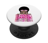 Cancro al seno Speranza Ragazza Nera Magia Melanina Marrone Pelle Ragazze PopSockets PopGrip Adesivo