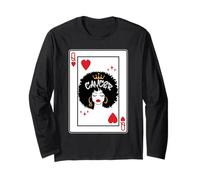 Cancro Astrologia Nera Regina Cuori Blackjack Carte Poker Maglia a Manica