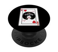 Cancro Astrologia Nera Regina Cuori Blackjack Carte Poker PopSockets PopGrip Adesivo