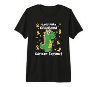 Cancro Infantile Dinosauro Giallo Cancro Cancro Nastro Cancro Osso Maglietta Premium