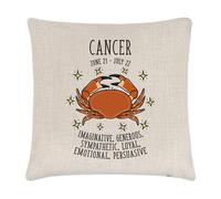 Cancro Oroscopo Lino Copricuscino Cuscino - Oroscopo Segno Zodiacale Zodiac