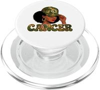Cancro Regina Cancro Segno zodiacale Camo Ragazza Afro PopSockets PopGrip per MagSafe