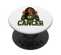 Cancro Regina Cancro Segno zodiacale Loc'd Ragazza Afro PopSockets PopGrip Adesivo