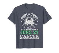 Cancro Segno Zodiacale Giugno 27 Oroscopo Astrologia Compleanno Maglietta, Uomo, Pervinca, M