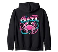 Cancro Segno Zodiacale Granchio Rosa Astrologia Vibes Felpa con Cappuccio