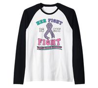 Cancro tiroideo Il Suo Combattimento la mia Lotta con la Maglia con Maniche Raglan