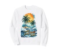 Cancun Spring Break 2026 Palma e Onde ad Acquerello Felpa