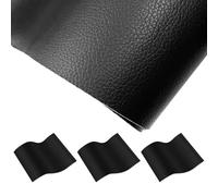 CANCYCC 3 toppe di riparazione in pelle sintetica, autoadesive, 32 x 22 cm, colore nero, riparazione di alta qualità, per divani, sedili auto, riparazione di mobili