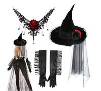 Canda da stregone in pizzo - Cappello in pizzo chic, elegante accessorio per feste di Halloween | Incantevole ornamento per capelli per travestimento, classico outfit occulto per carnivali,
