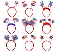 Canda del Giorno 'Indipendenza, fascia del 4 luglio,Cappelli da festa a bandiera patriottica - per il giorno 'Indipendenza del Memorial del Memoriale 9x, sfilate del 4 luglio, barbecue,
