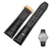 Canda di guardia in pelle genuina per orologi maurice lacox cinghia marrone nero 20 mm 22mm con bracciale fibbia pieghevole (colore: chiusura oro marrone, dimensione: 22 mm)