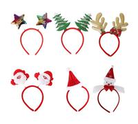 Canda di Natale 6 pezzi di natale di Natale, pupazzo di neve, tappista di Santa Hat Toppers Annucce della fascia di testa per la testa delle feste natalizie