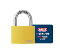 ABUS Lucchetto T65AL/40 myLOCK - Scrivibile Individualmente - Lucchetto per Armadietti - Corpo in Alluminio Massiccio - Livello di Sicurezza ABUS 5 - Giallo