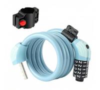 Candado antirrobo para bicicleta de combinación 5 dígitos con luz cable acero reforzado equipo ciclismo bloqueo automático y soporte montaje