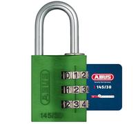 Candado combinación aluminio 30mm verde | Codice numerico a 3 cifre senza chiave, corpo in alluminio anodizzato, diametro archetto 5 mm, 55 g, verde
