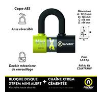 Candado Disco U-Lock Xtrem Mini Allarme Per Moto E Bicicletta