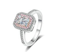 Candamento per matrimoni per donne in argento sterling, anelli per l'anniversario delle donne con moissanite/zirconia cubica mezza eternità