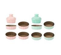 CANDeal Set di 10 stampini per crostate, 8 stampini per quiche con 2 stampini per crostate, base rimovibile, set di stampini antiaderenti per crostate, mini stampi per torta rotonda