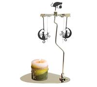 Candela: 18 x 13 cm, portacandele in metallo con vassoio, set di candelieri rotanti diversi in acciaio inox, per aromaterapia, decorazione per la casa