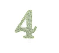 Candela 4 Quattro - colore VERDE SALVIA glitterato - Bio GLITTER - numerale h9,5cm - Candelina per Torta e dolci - candela di compleanno in cera a forma di numero
