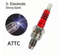 Candela a ad performance A7TC a tre elettrodi - Acciaio inossidabile, migliora le prestazioni di accensione della moto, adatta per CRF50, DAX125, GS125, GS150T, XV250, ZZR250 - Adatta per moto da
