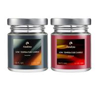 Candela a bassa temperatura 50°C per giochi di cera, senza profumo, nera e rossa (60 g, confezione da 2) - FANALOKA (Nero e Rosso)