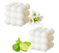 Candela a bolle | Candele artigianali naturali e profumate | Candele 100% vegane | Candele decorative sostenibili realizzate con cera di soia naturale | decorazione bohémien | 6 x 6 x 6 cm