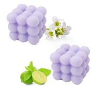 Candela a bolle | Candele artigianali naturali e profumate | Candele 100% vegane | Candele decorative sostenibili realizzate con cera di soia naturale | decorazione bohémien | 6 x 6 x 6 cm