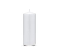Candela a ceppo opaca, bianca, 15 x 6 cm (1 VPE / 6 pz.)
