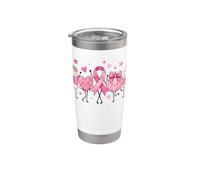 Candela a forma di cuore con disegno di cancro al seno, rosa, speranza, caffè Bicchiere termico in acciaio inox doppia parete