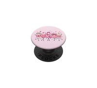 Candela a forma di cuore con disegno di cancro al seno, rosa, speranza, caffè PopSockets PopGrip Adesivo
