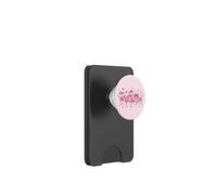 Candela a forma di cuore con disegno di cancro al seno, rosa, speranza, caffè PopSockets PopWallet per MagSafe