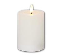 Candela a LED "3D-FLAMME FLOW" con timer, altezza 12,5 cm, funzionamento a batteria, aspetto cera liquida, effetto sfarfallio