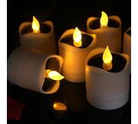 Candela A Lume Di Candela A LED Elettrica A Energia Solare Che Sfarfalla Senza