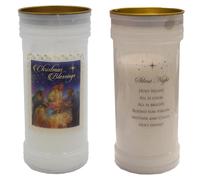 Candela A Pilastro Benedizione Natalizia Con Verso Di Carol 14Cm Regalo Ricordo