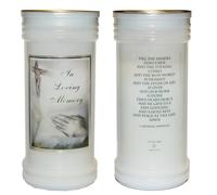 Candela A Pilastro In Supporto In Amorevole Memoria Mani In Preghiera