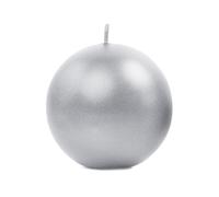 Candela a sfera metallizzata, argento, 8 cm (1 VPE / 6 pz.)