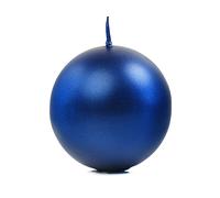 Candela a sfera metallizzata, blu navy, 8 cm (1 VPE / 6 pz.)