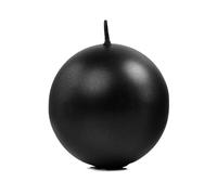 Candela a sfera metallizzata, nera, 8 cm (1 VPE / 6 pz.)